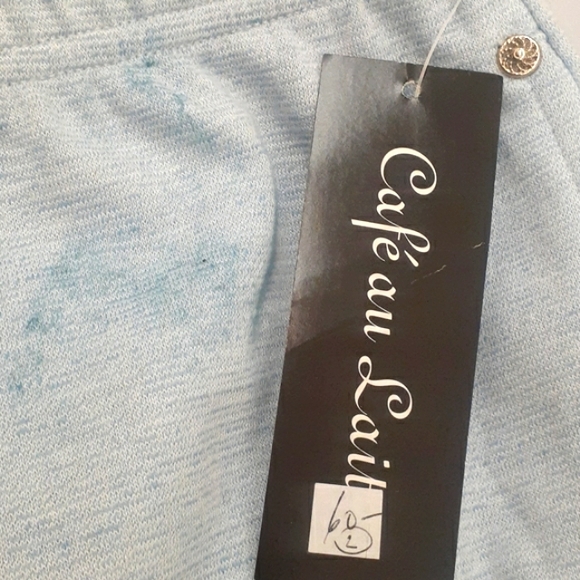 CAFE AU LAIT BABY BLUE Cotton blend Casual pants NEW $60 size G/ L - Picture 4 of 10